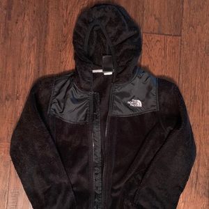 North face fleece zip up jacket with hood